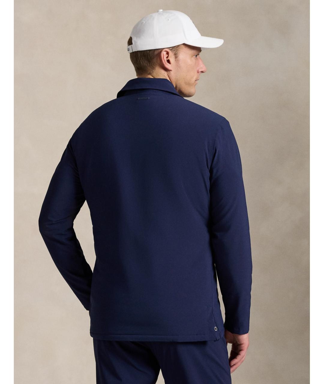 POLO RALPH LAUREN Темно-синее поло с длинным рукавом, фото 3