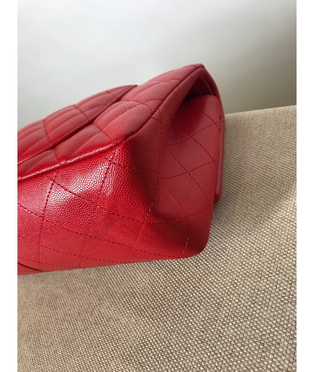 CHANEL PRE-OWNED Красная кожаная сумка тоут, фото 3