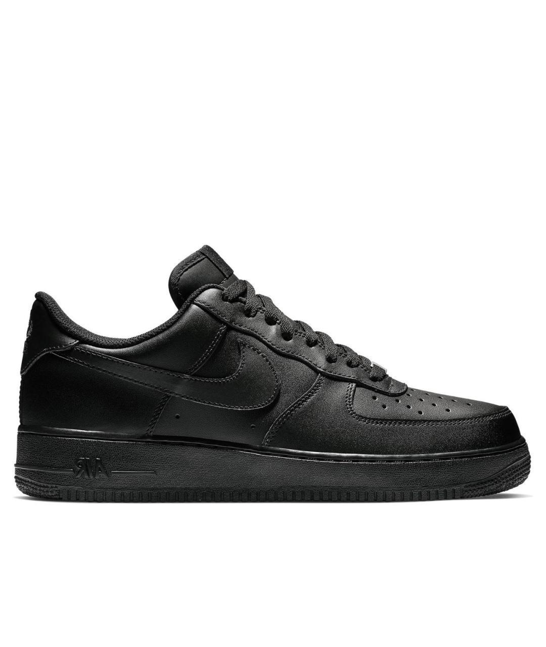 NIKE Черные кожаные низкие кроссовки / кеды, фото 1