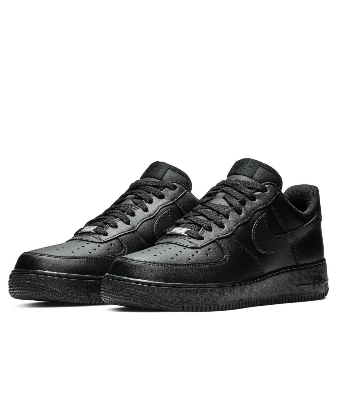 NIKE Черные кожаные низкие кроссовки / кеды, фото 3