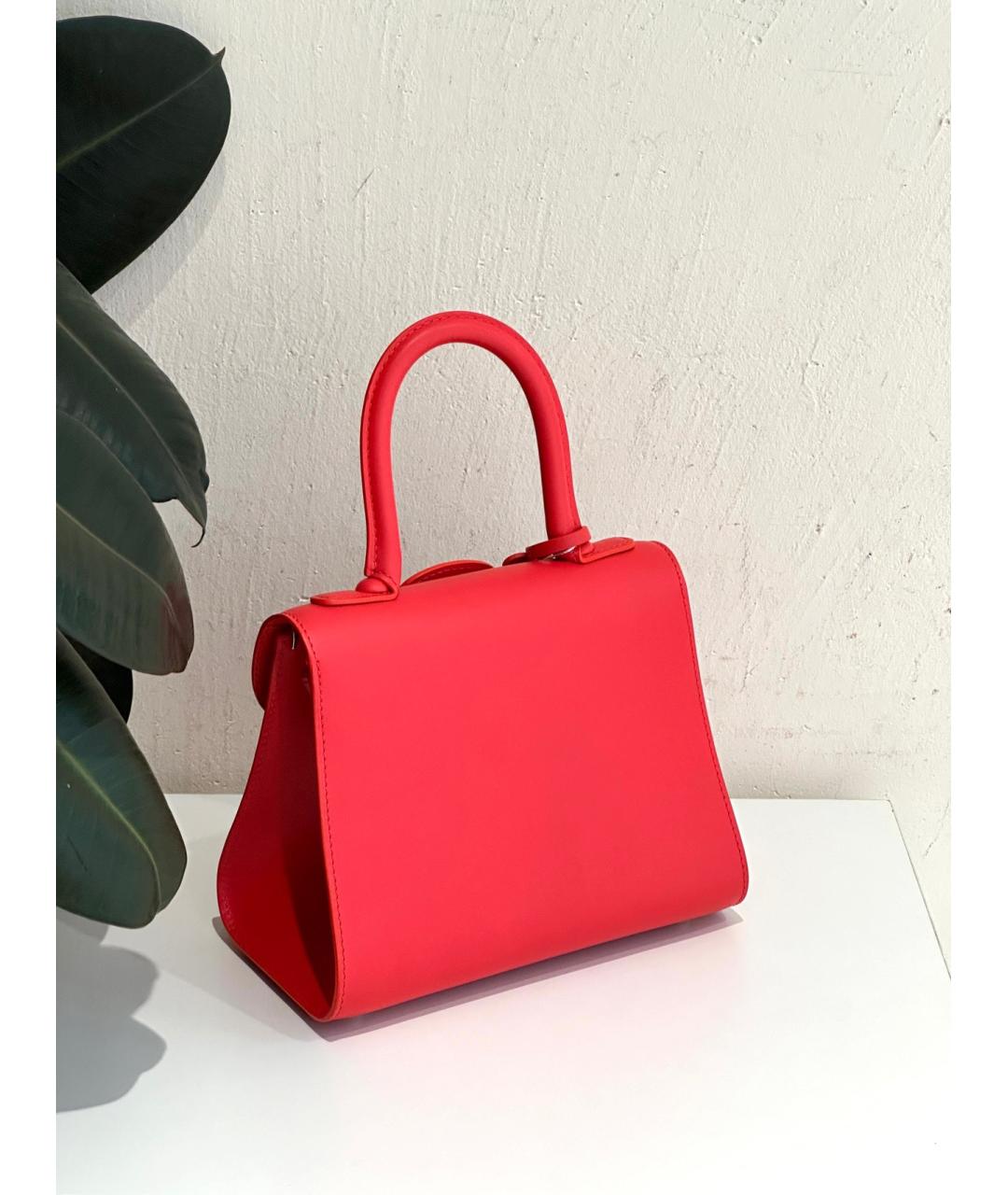 DELVAUX Красная кожаная сумка с короткими ручками, фото 2