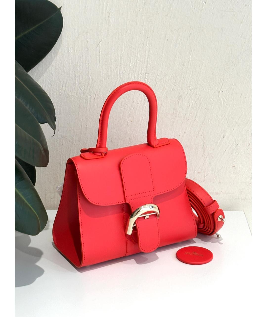 DELVAUX Красная кожаная сумка с короткими ручками, фото 4