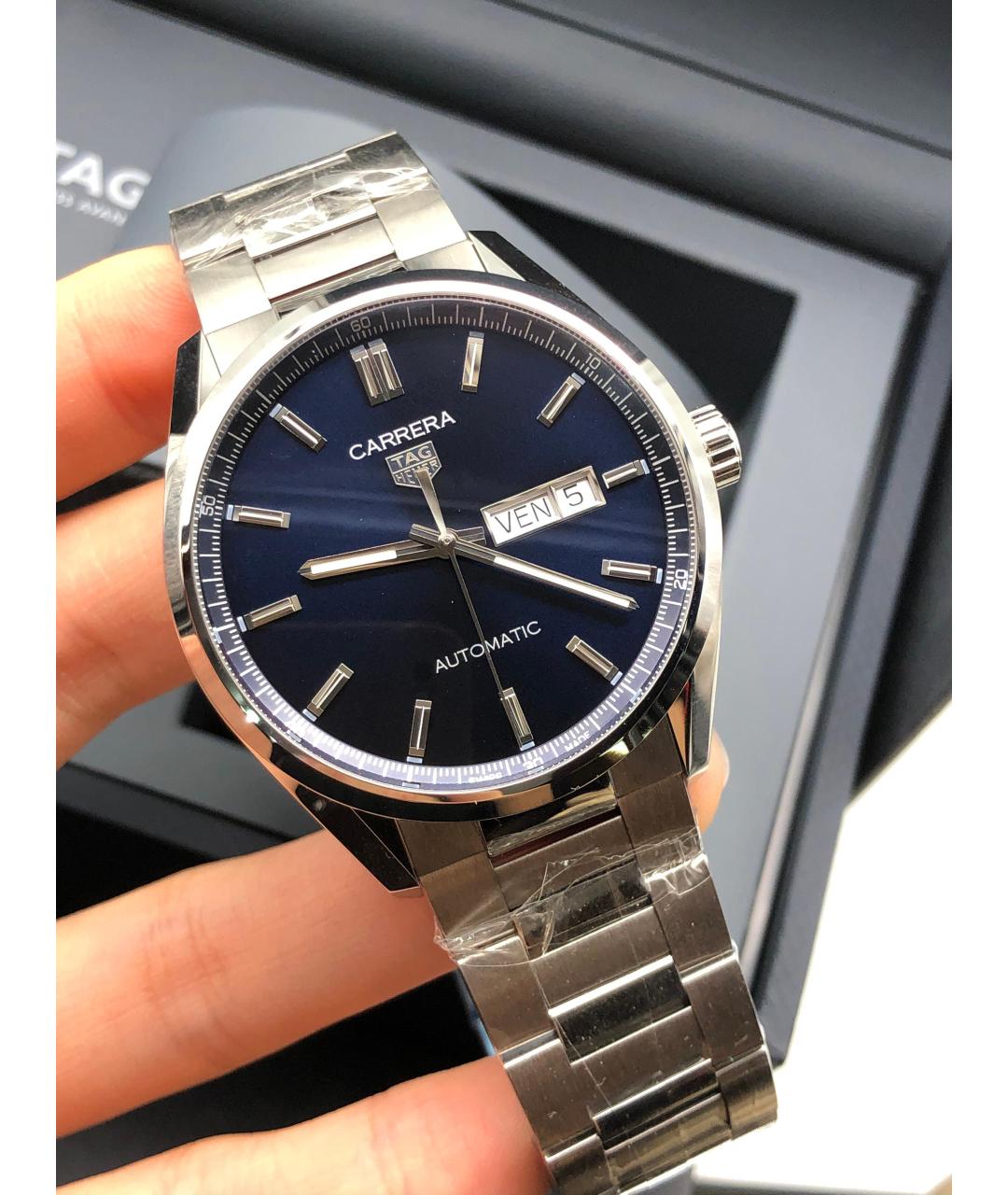 TAG HEUER Темно-синие стальные часы, фото 3
