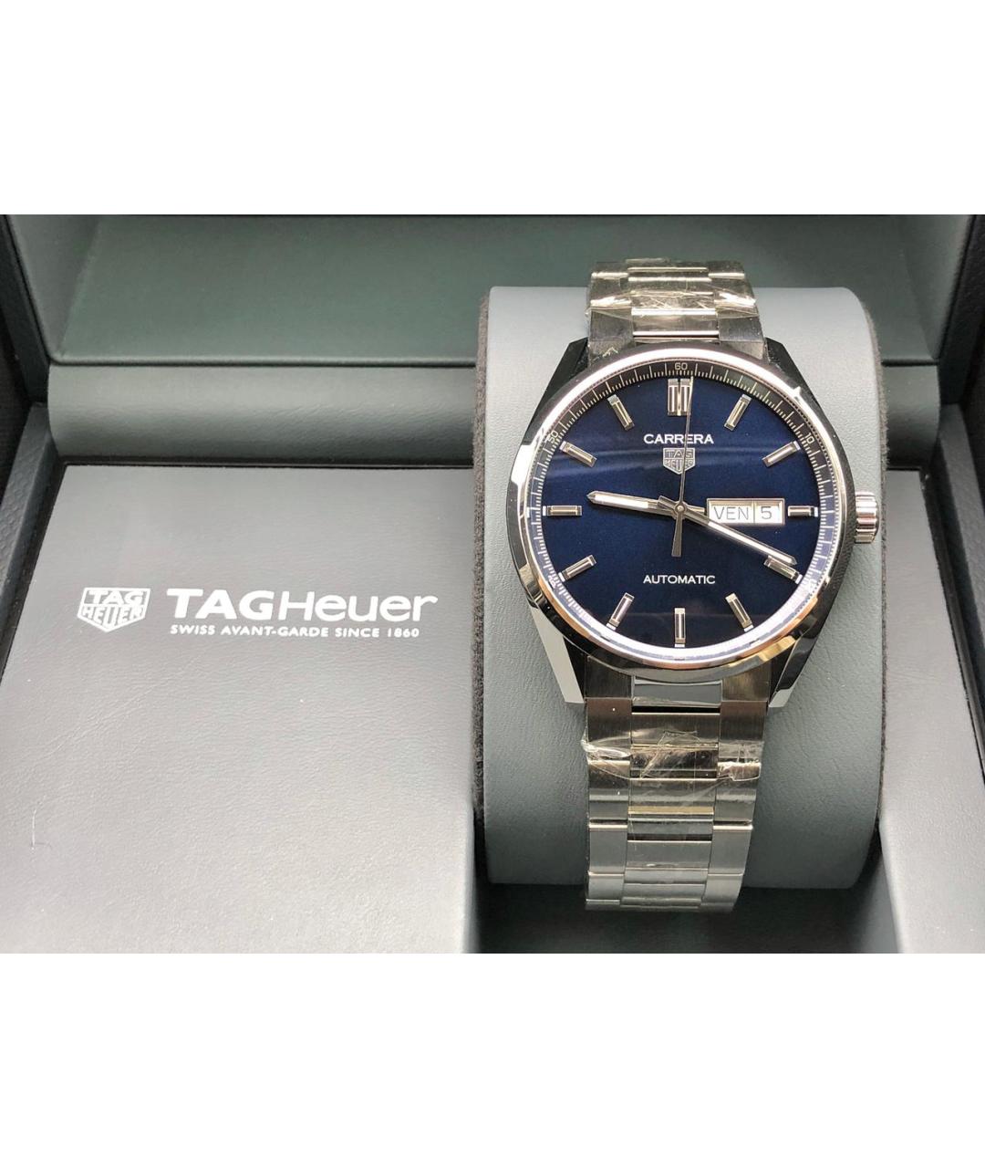 TAG HEUER Темно-синие стальные часы, фото 2