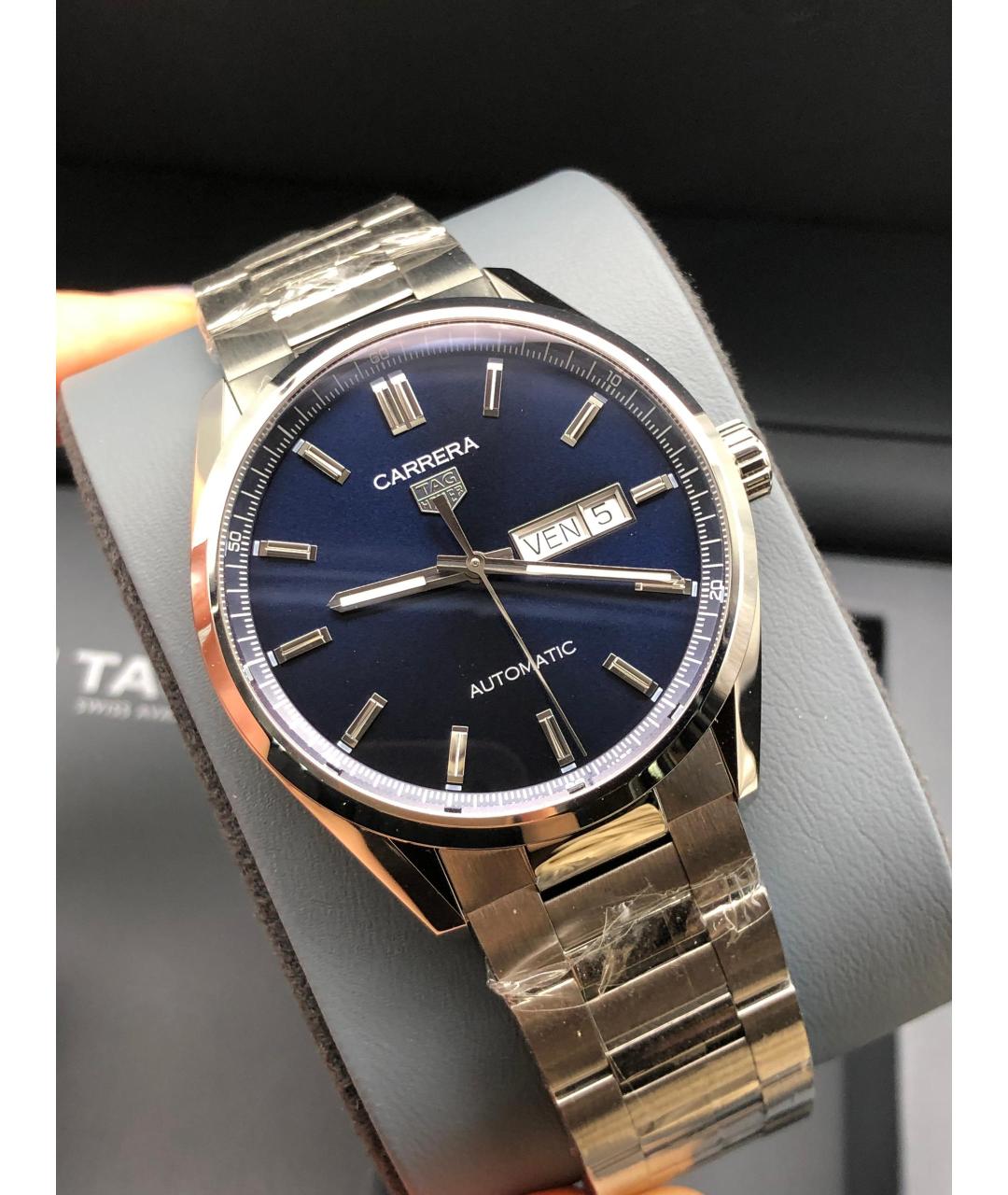 TAG HEUER Темно-синие стальные часы, фото 4