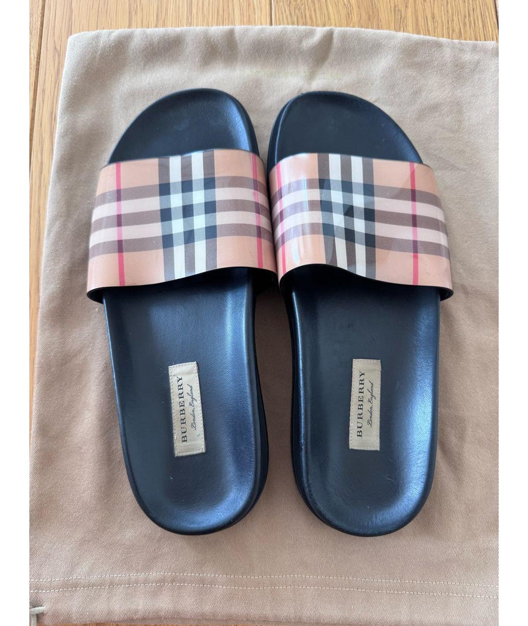 BURBERRY Кожаные шлепанцы, фото 3