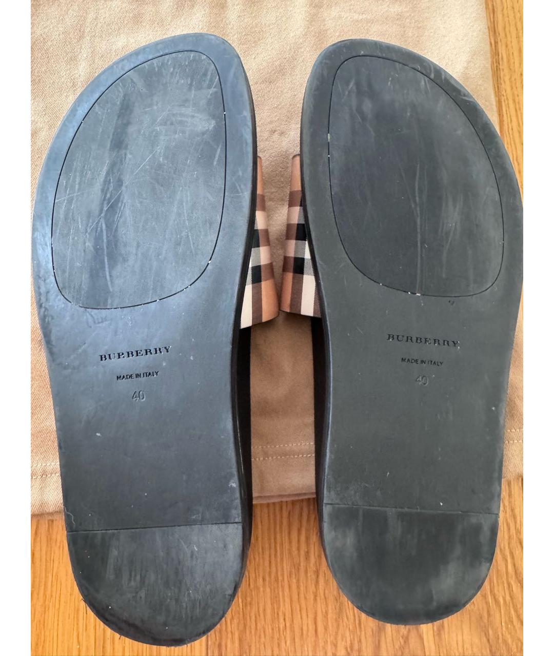 BURBERRY Кожаные шлепанцы, фото 8
