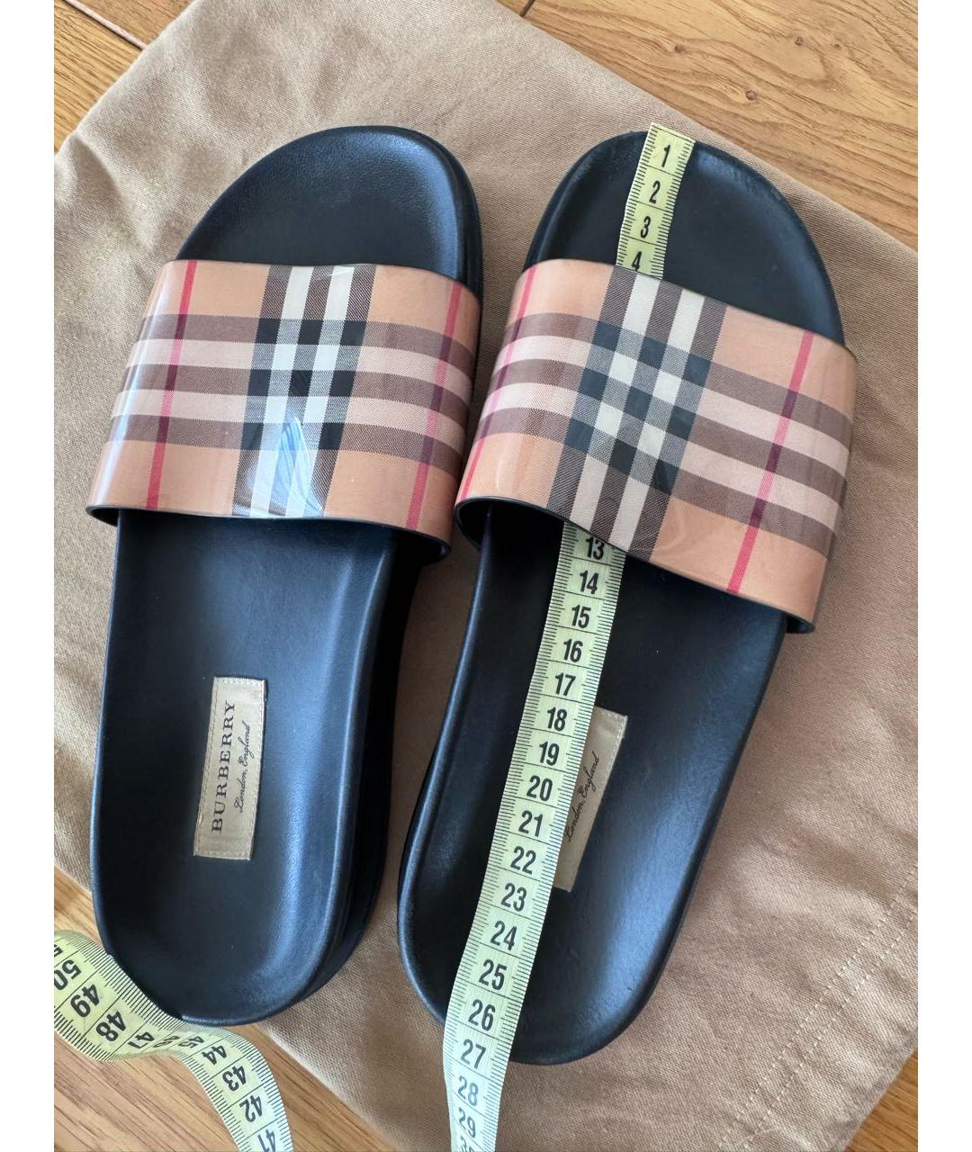 BURBERRY Кожаные шлепанцы, фото 5