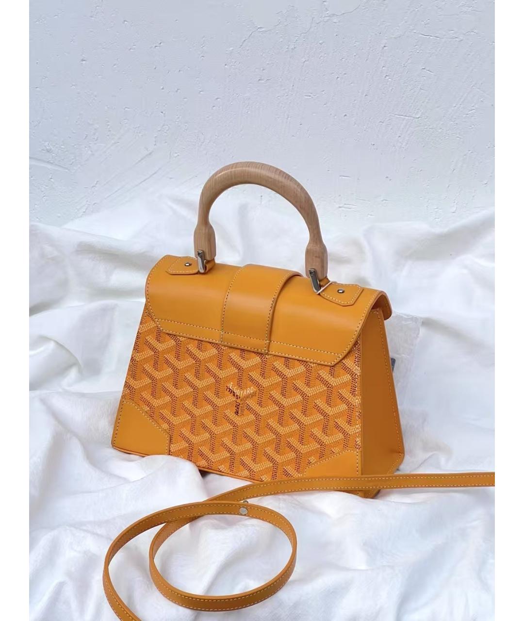 GOYARD Горчичная сумка с короткими ручками из искусственной кожи, фото 2