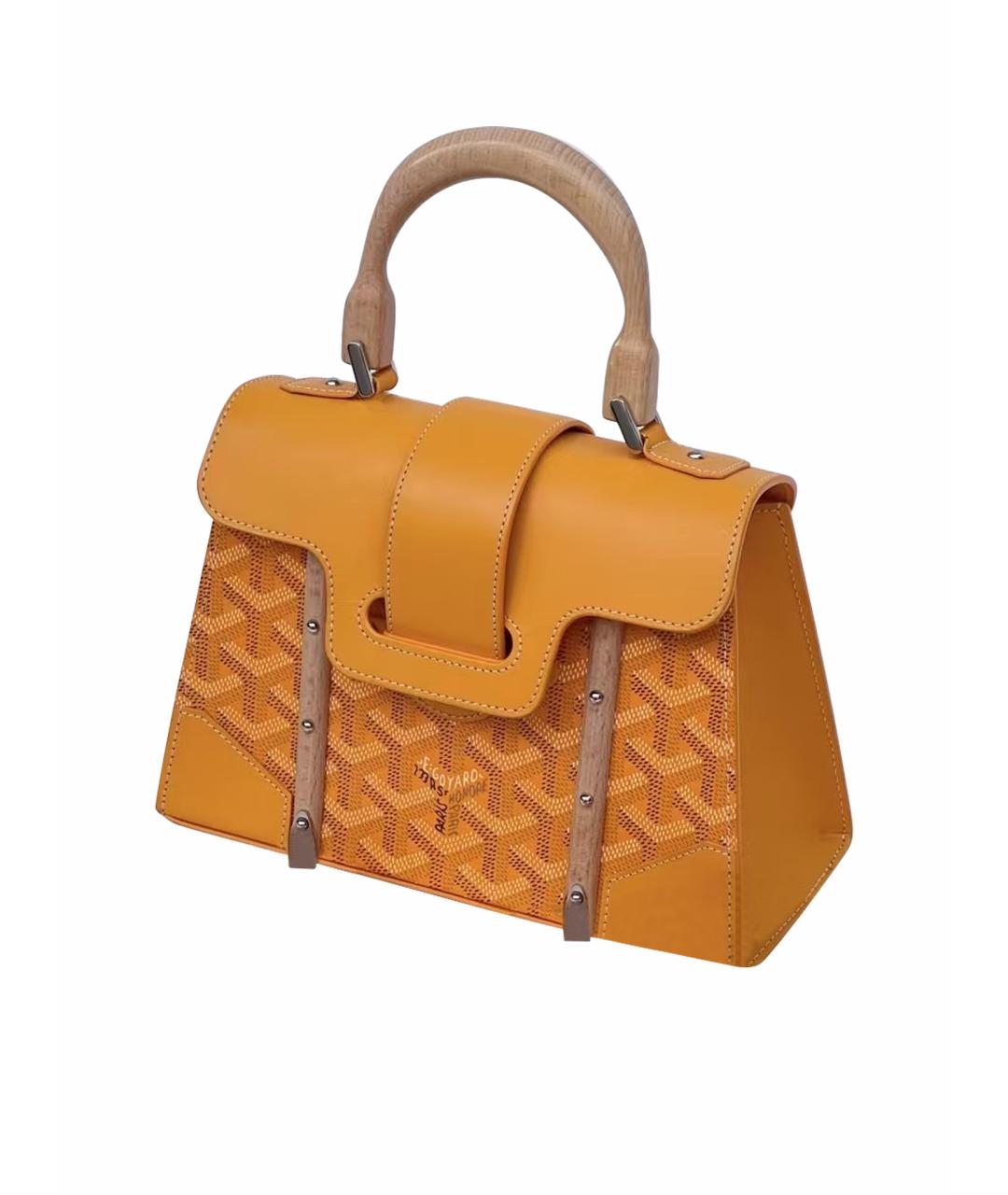 GOYARD Горчичная сумка с короткими ручками из искусственной кожи, фото 1