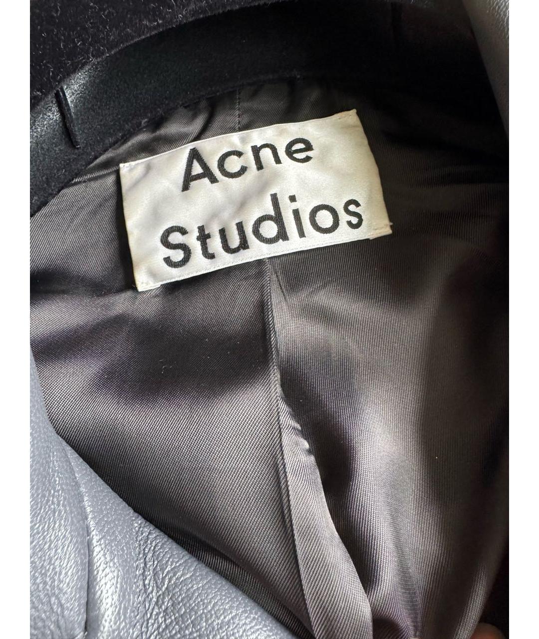 ACNE STUDIOS Антрацитовая кожаная куртка, фото 7