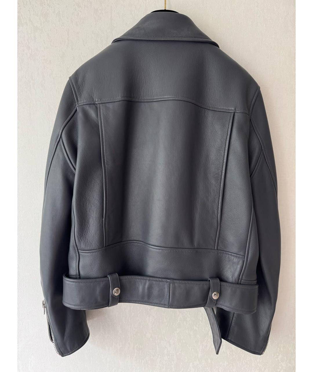 ACNE STUDIOS Антрацитовая кожаная куртка, фото 2