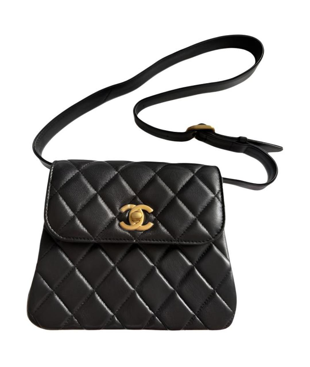 CHANEL Черная кожаная сумка через плечо, фото 2