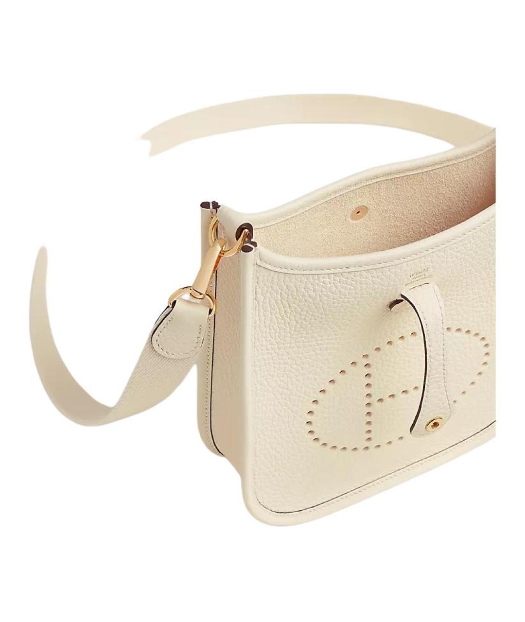 HERMES Бежевая кожаная сумка через плечо, фото 4