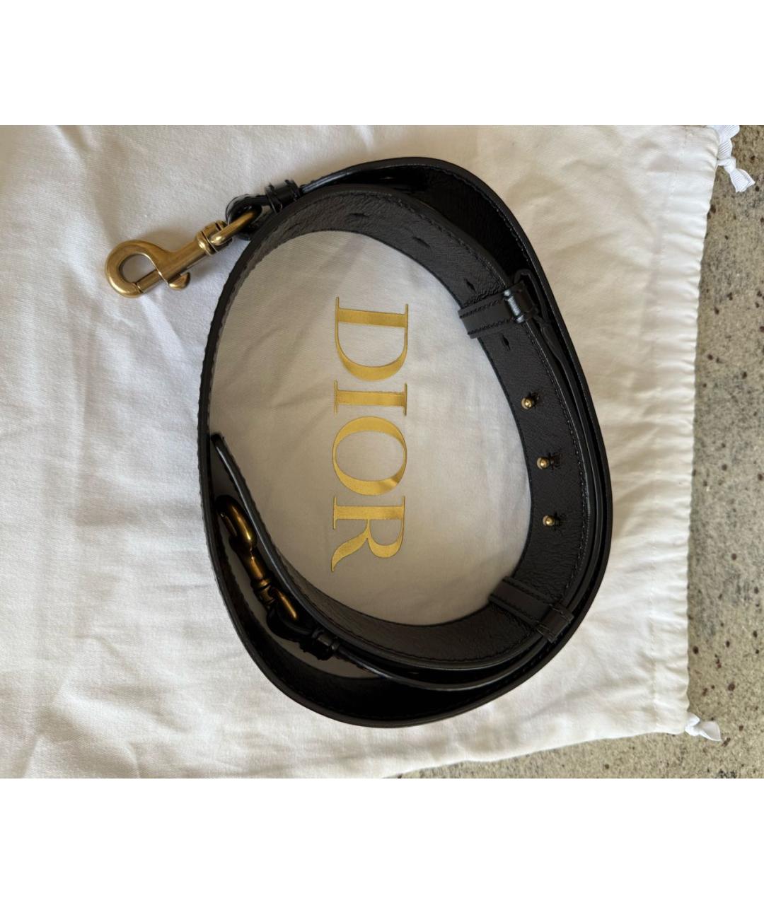 CHRISTIAN DIOR Черная кожаная сумка через плечо, фото 5