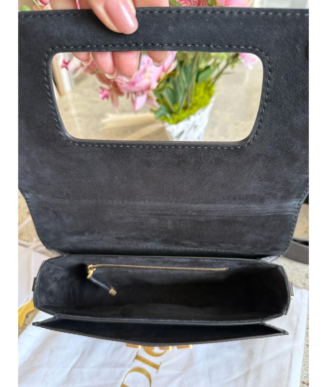 CHRISTIAN DIOR Черная кожаная сумка через плечо, фото 7