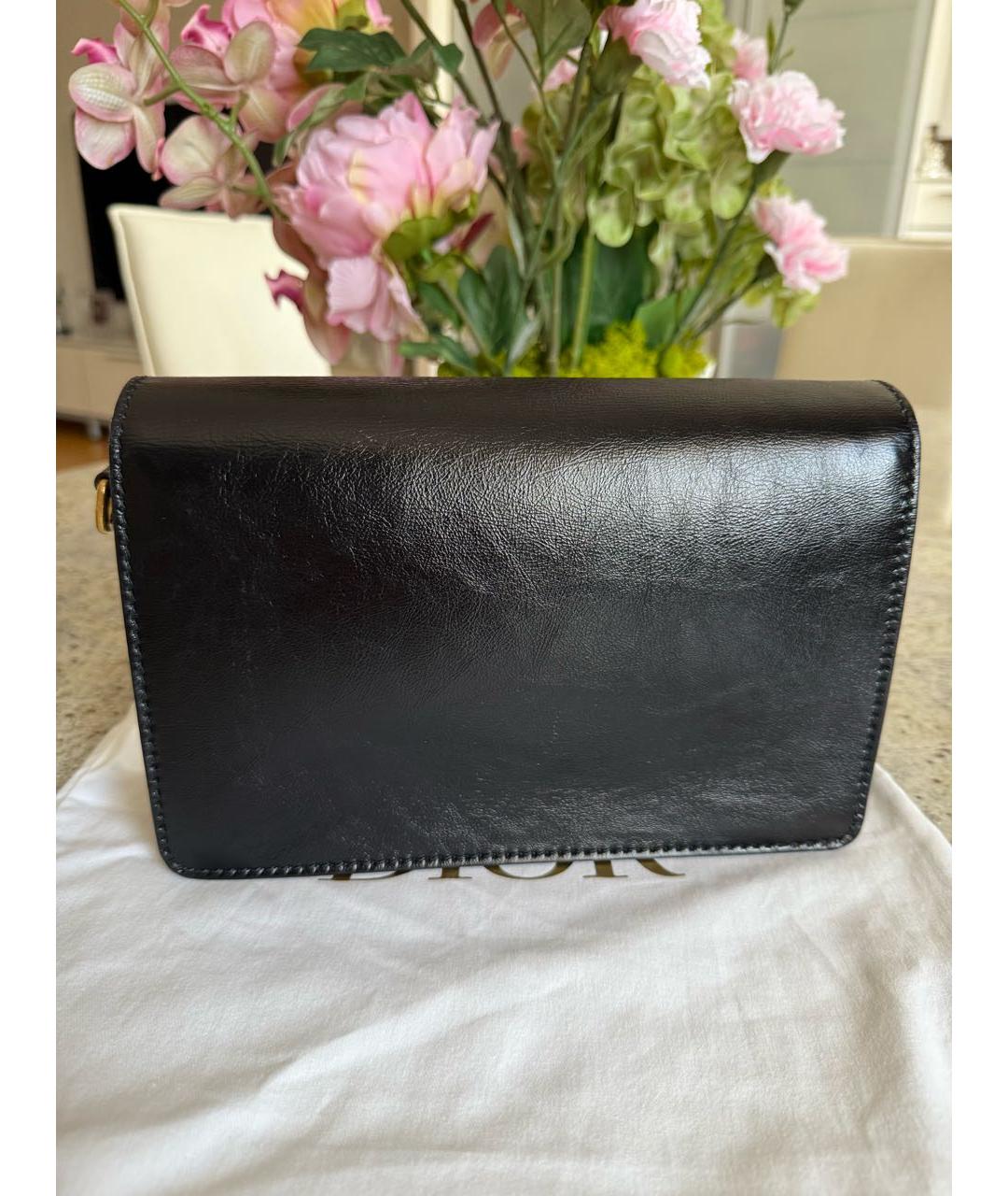 CHRISTIAN DIOR Черная кожаная сумка через плечо, фото 2