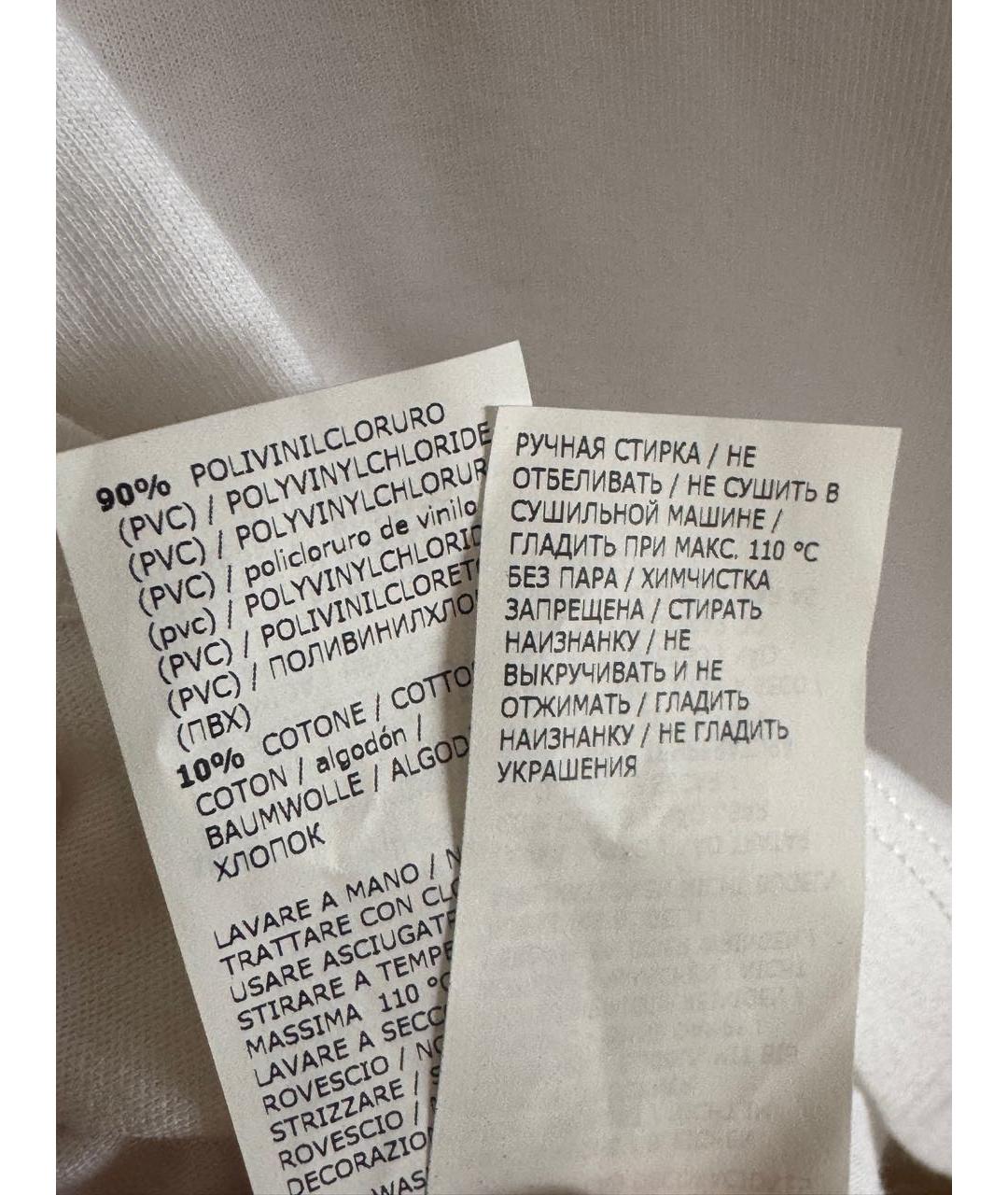 BLUMARINE Белая хлопко-эластановая футболка, фото 6