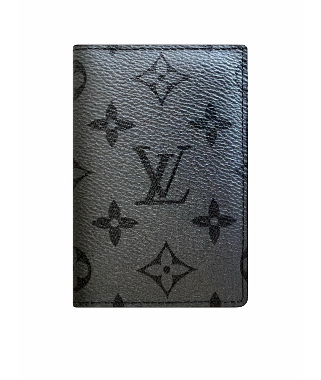 LOUIS VUITTON Серый кожаный кардхолдер, фото 1