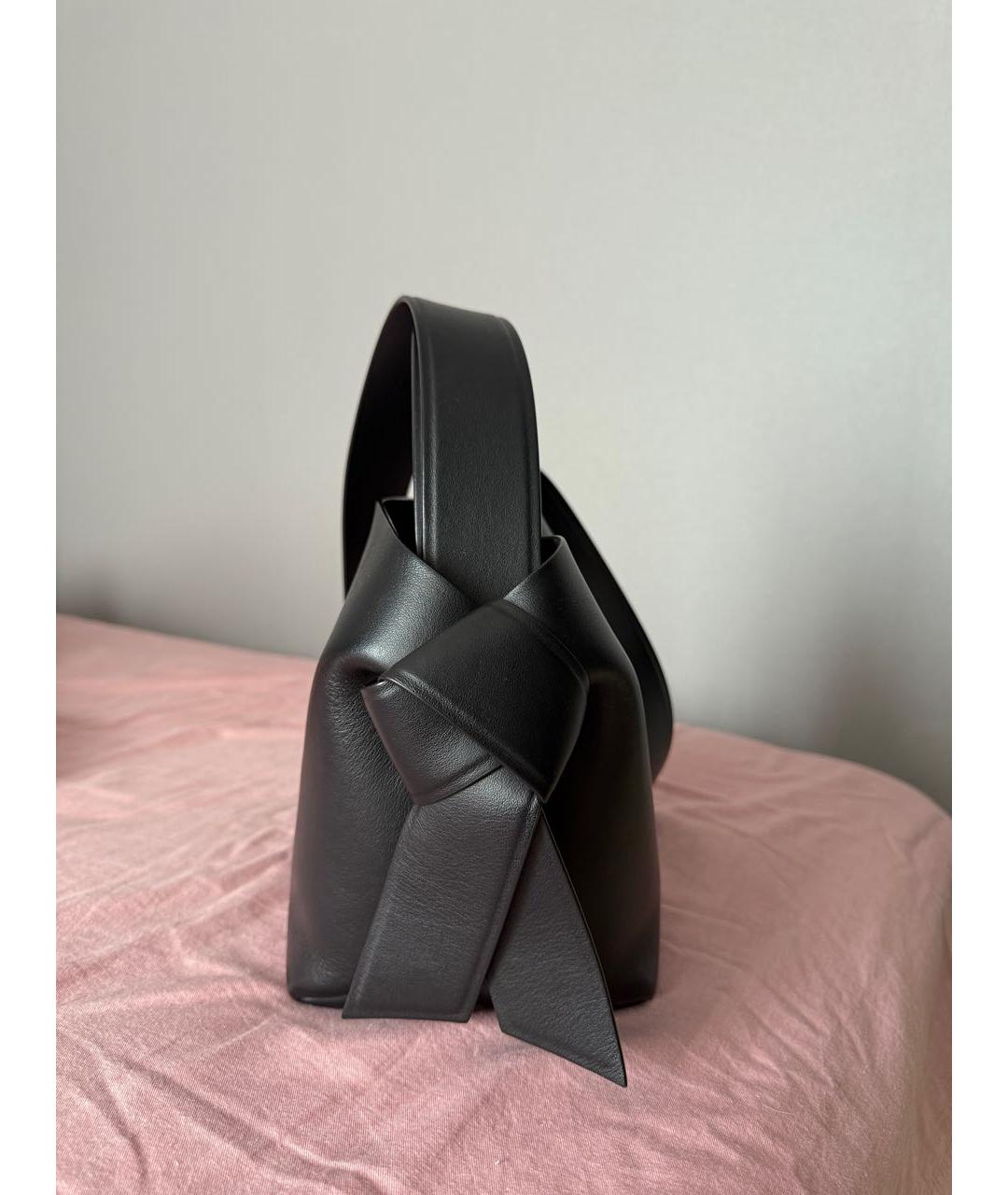 ACNE STUDIOS Черная кожаная сумка с короткими ручками, фото 9