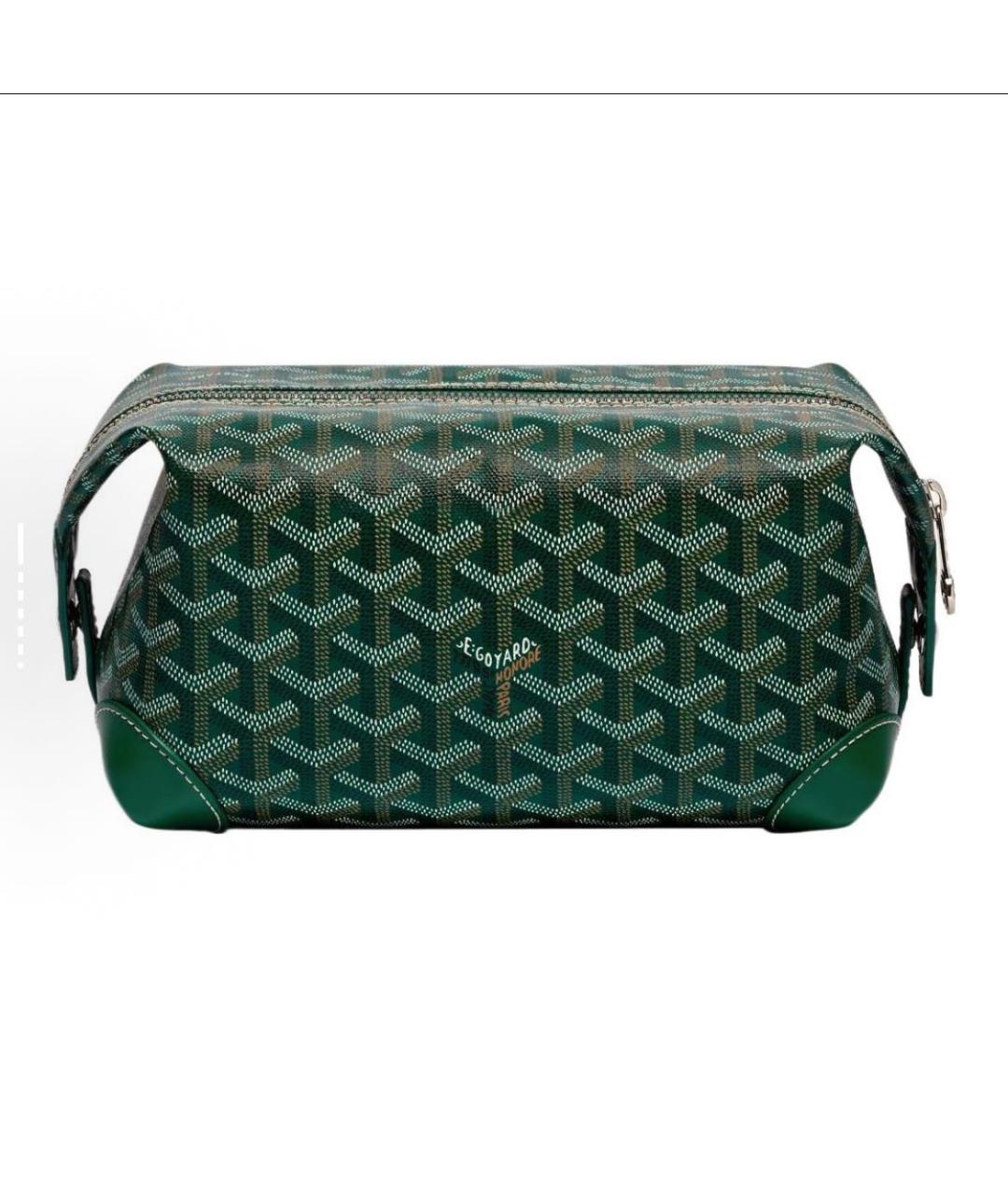 GOYARD Зеленая кожаная косметичка, фото 5