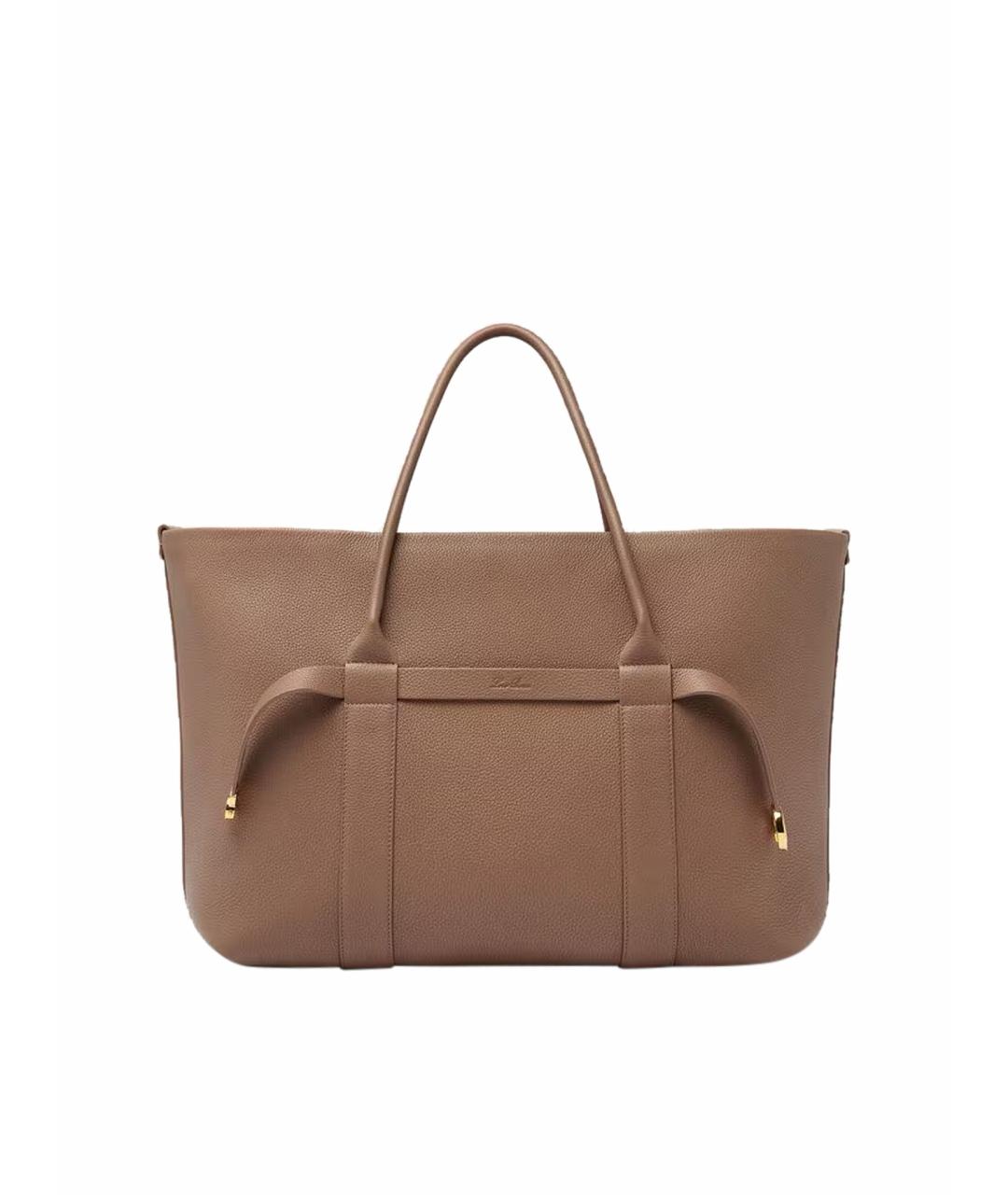 LORO PIANA Коричневая кожаная сумка тоут, фото 1