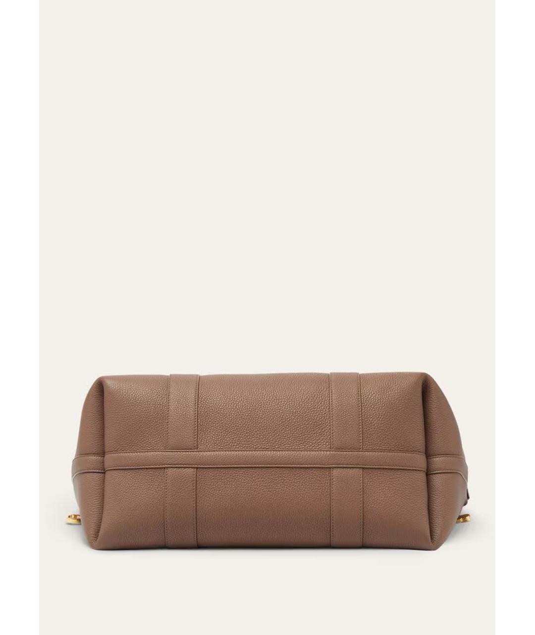 LORO PIANA Коричневая кожаная сумка тоут, фото 6