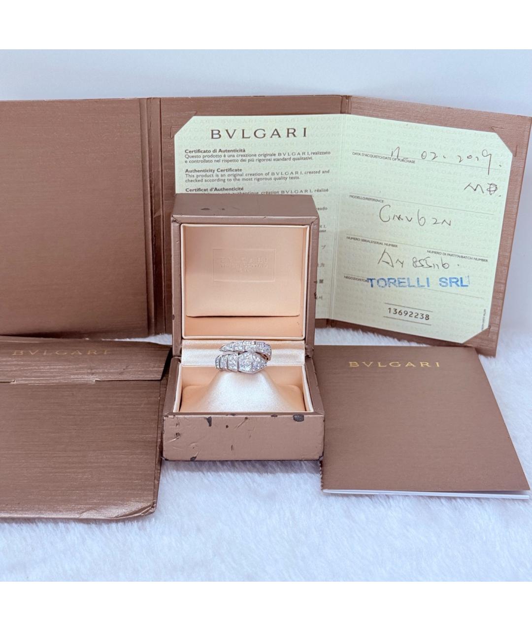 BVLGARI Серебряное кольцо из белого золота, фото 3
