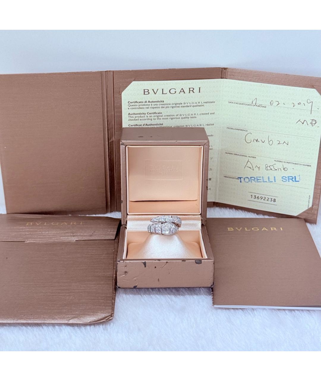 BVLGARI Серебряное кольцо из белого золота, фото 4