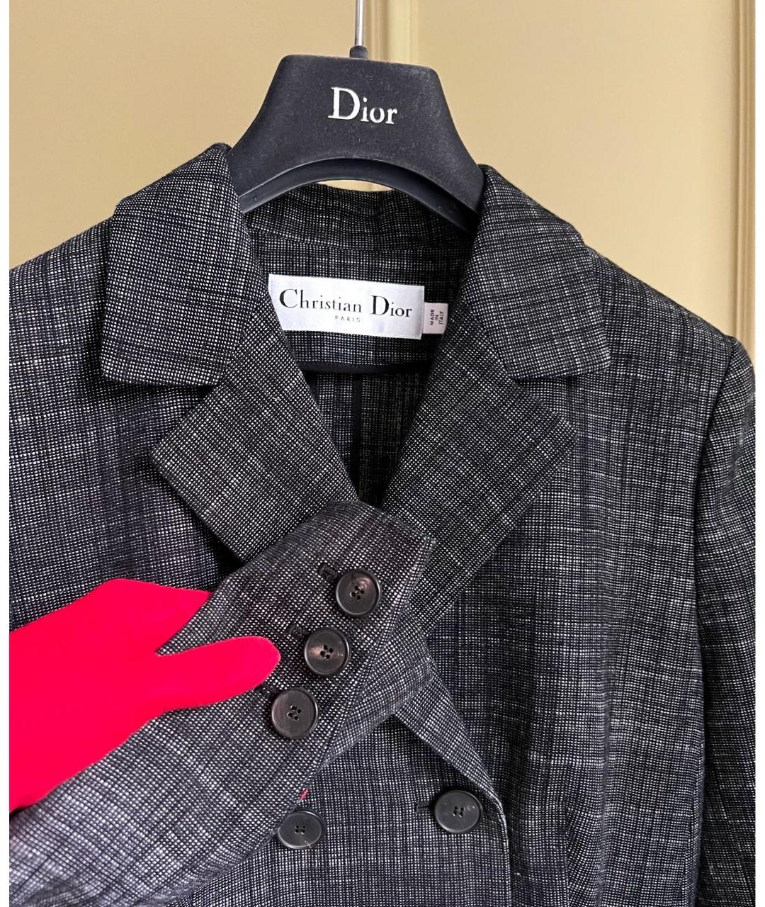 CHRISTIAN DIOR Черный хлопковый жакет/пиджак, фото 3