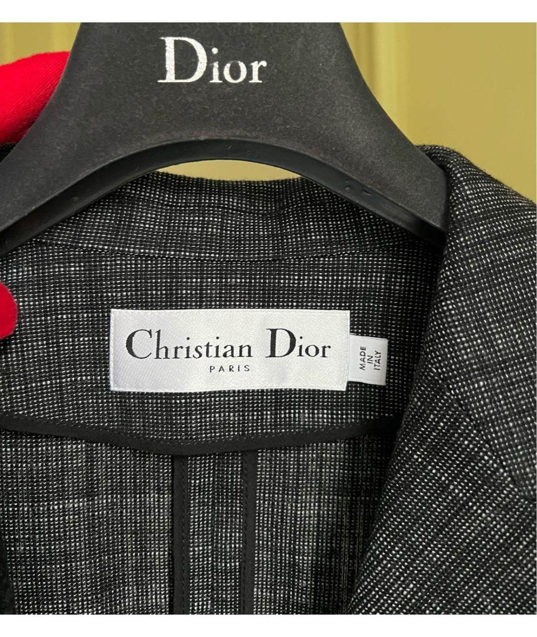 CHRISTIAN DIOR Черный хлопковый жакет/пиджак, фото 6