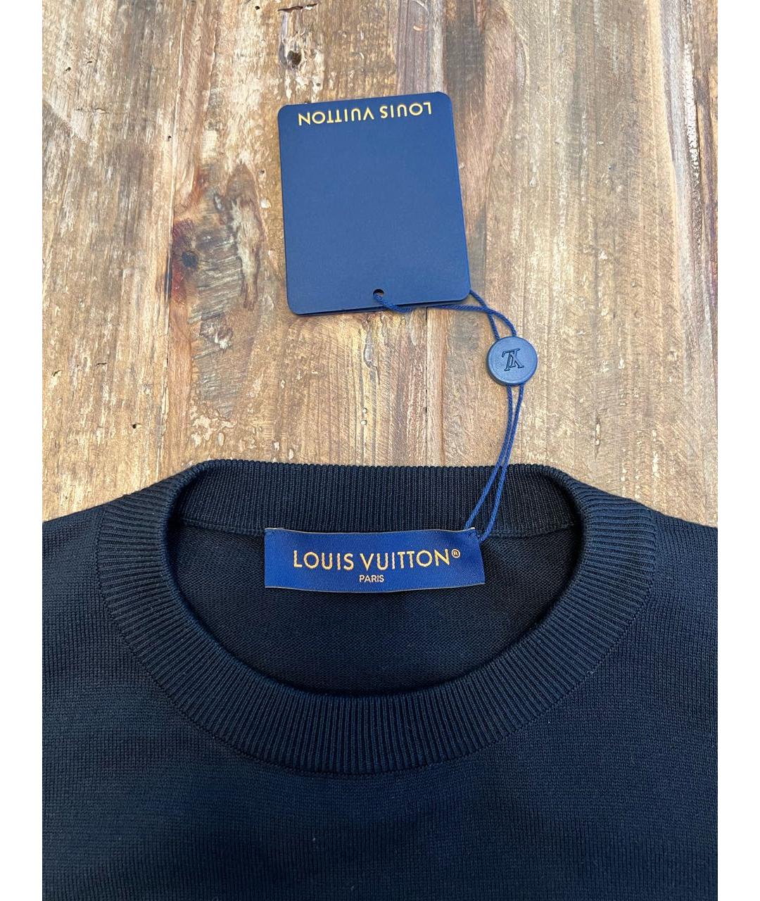 LOUIS VUITTON Черная хлопковая футболка, фото 3