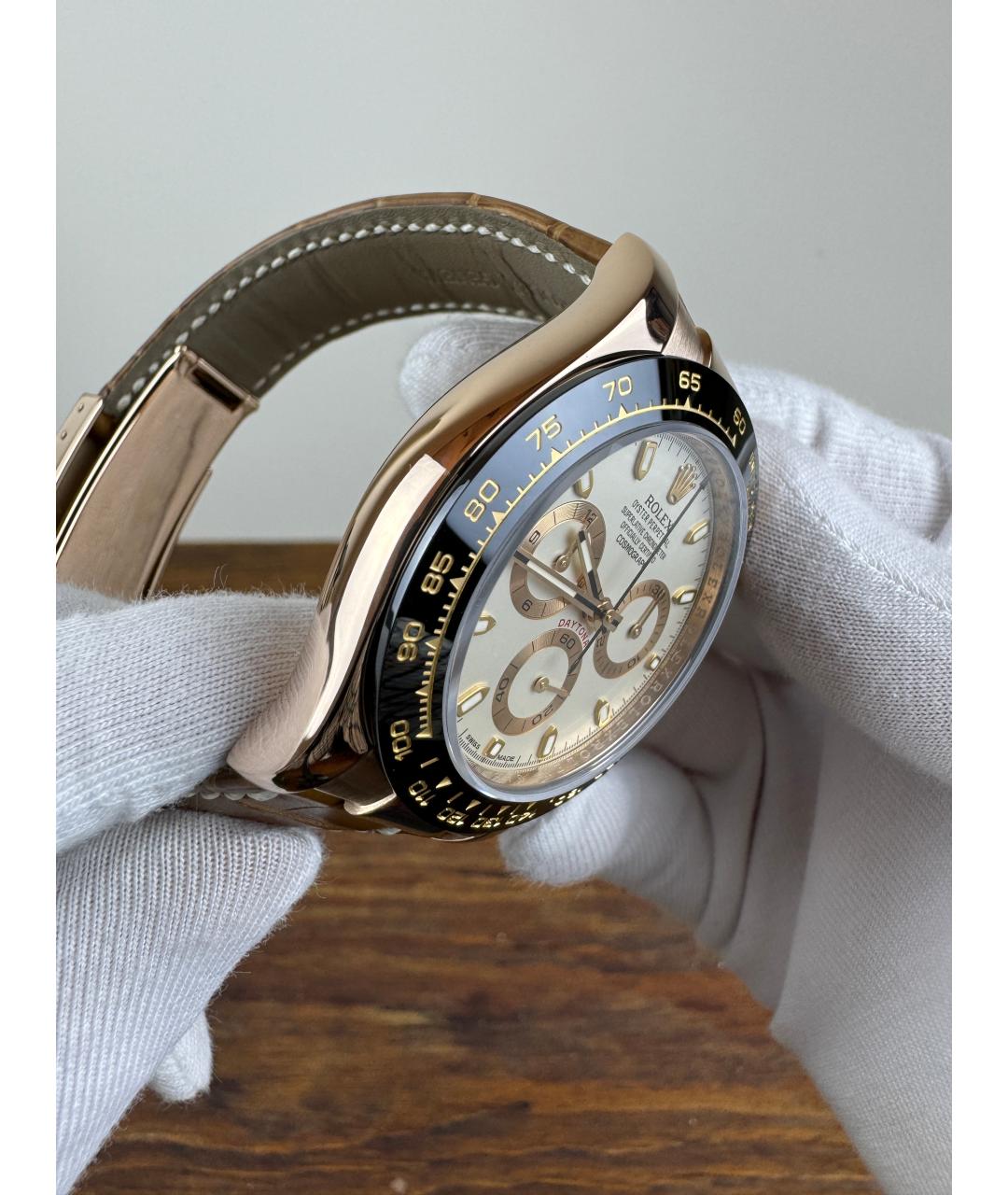 ROLEX Белые часы из розового золота, фото 3
