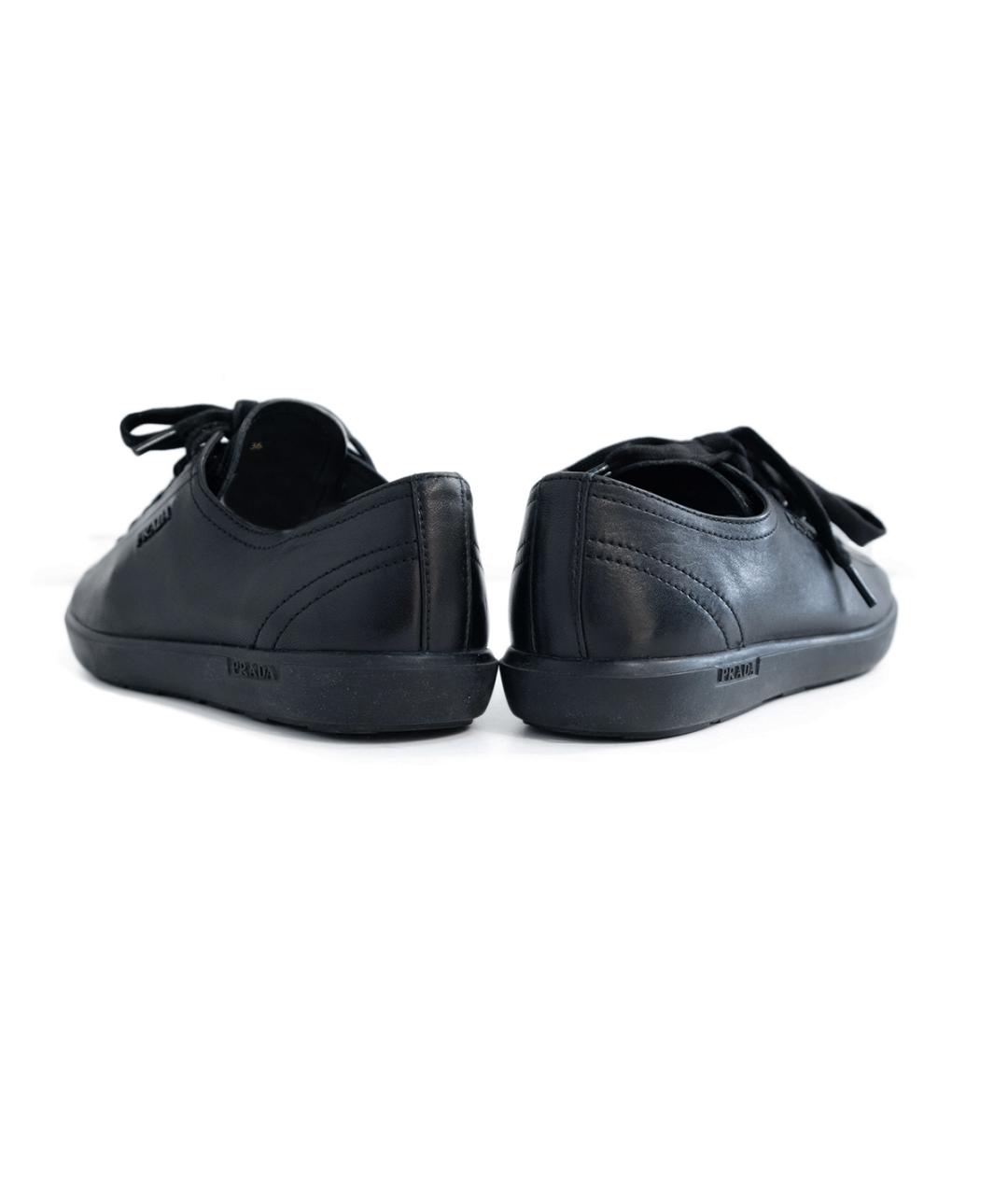 PRADA Черные кожаные кеды, фото 5