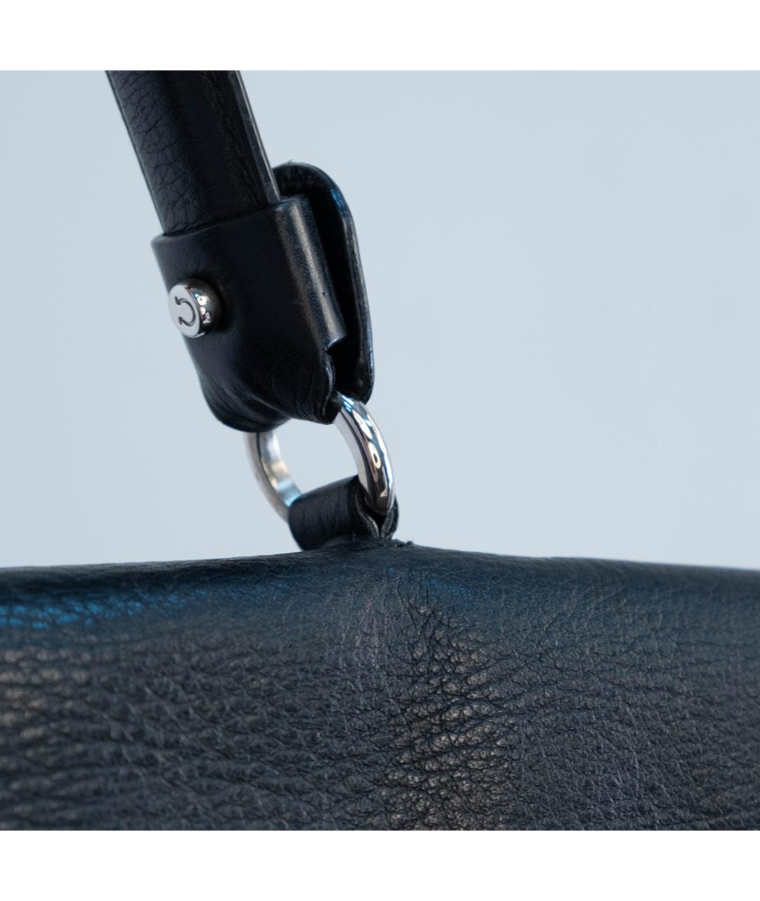 FERRAGAMO Черная кожаная сумка тоут, фото 5