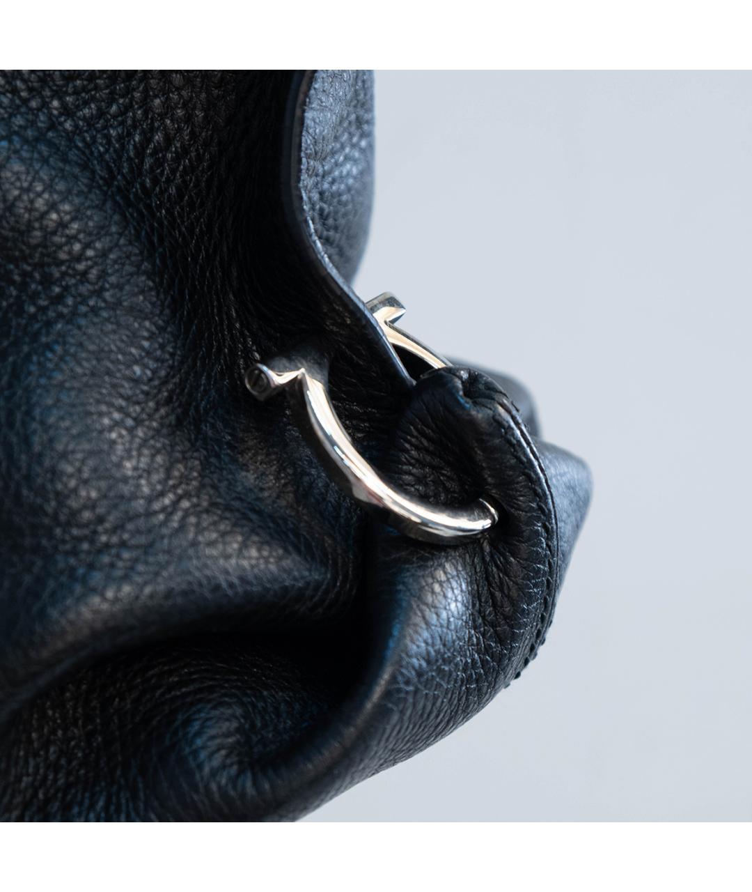 FERRAGAMO Черная кожаная сумка тоут, фото 6