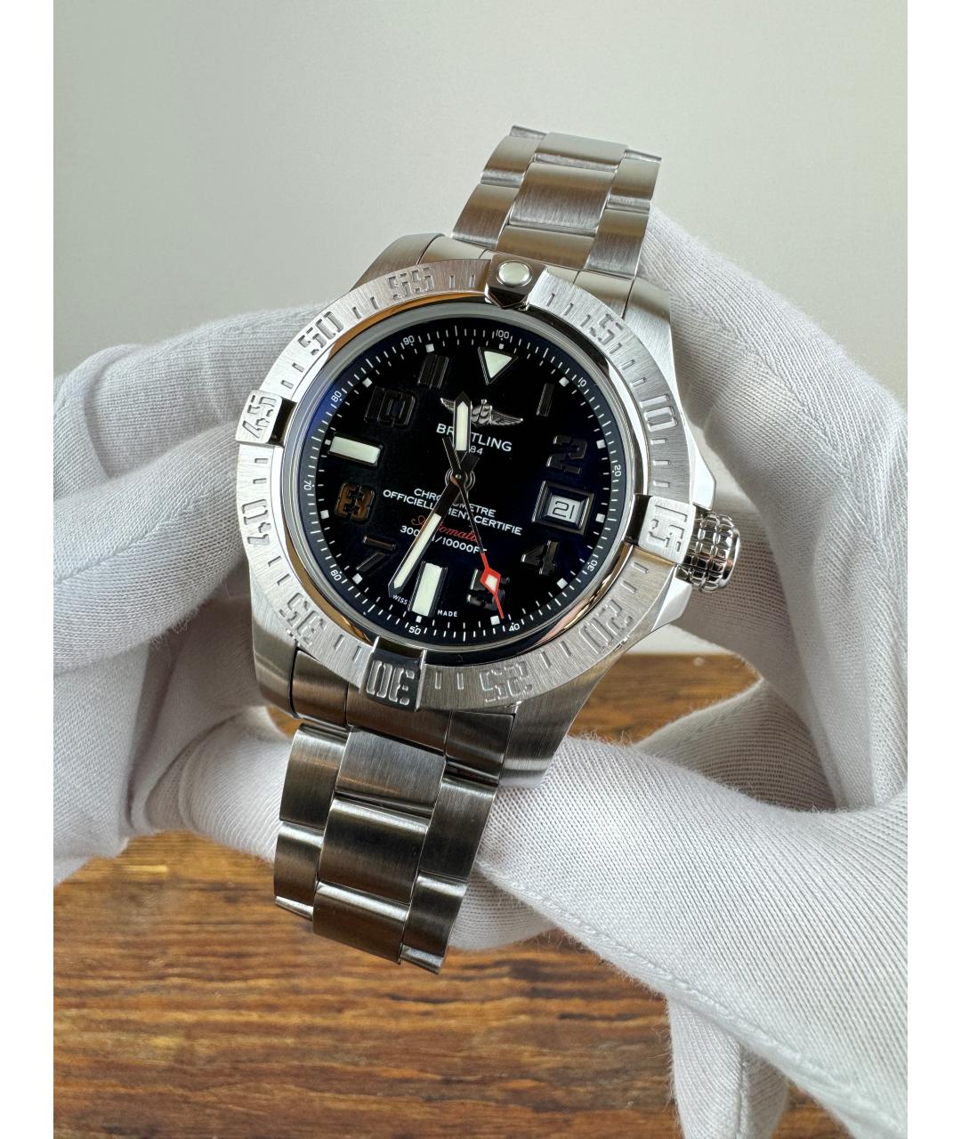 BREITLING Черные стальные часы, фото 3