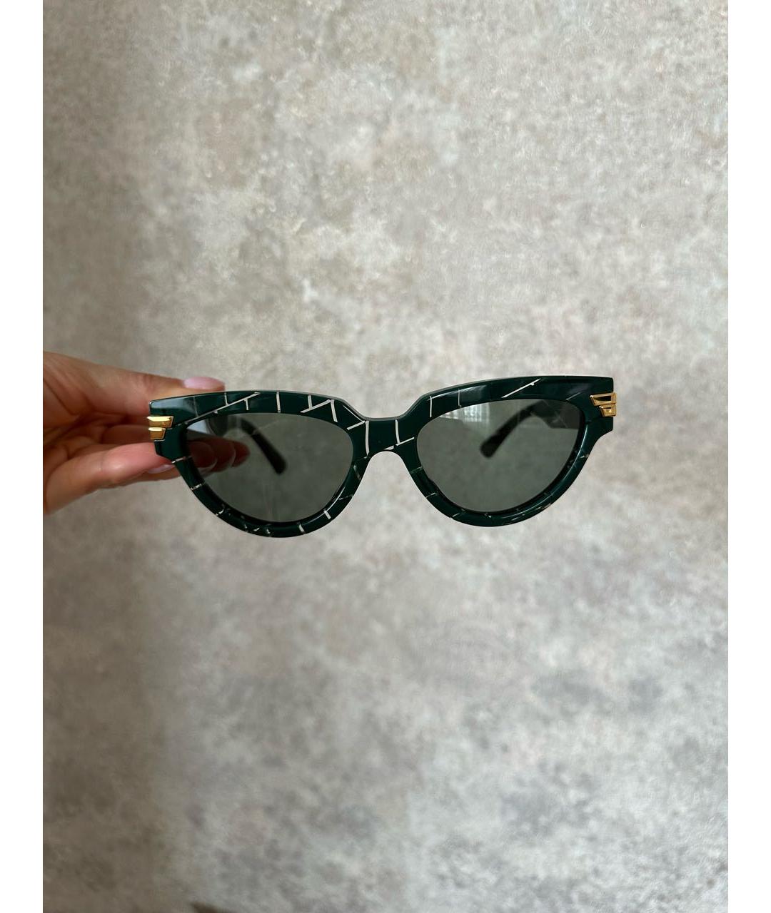 BOTTEGA VENETA Зеленые пластиковые солнцезащитные очки, фото 5