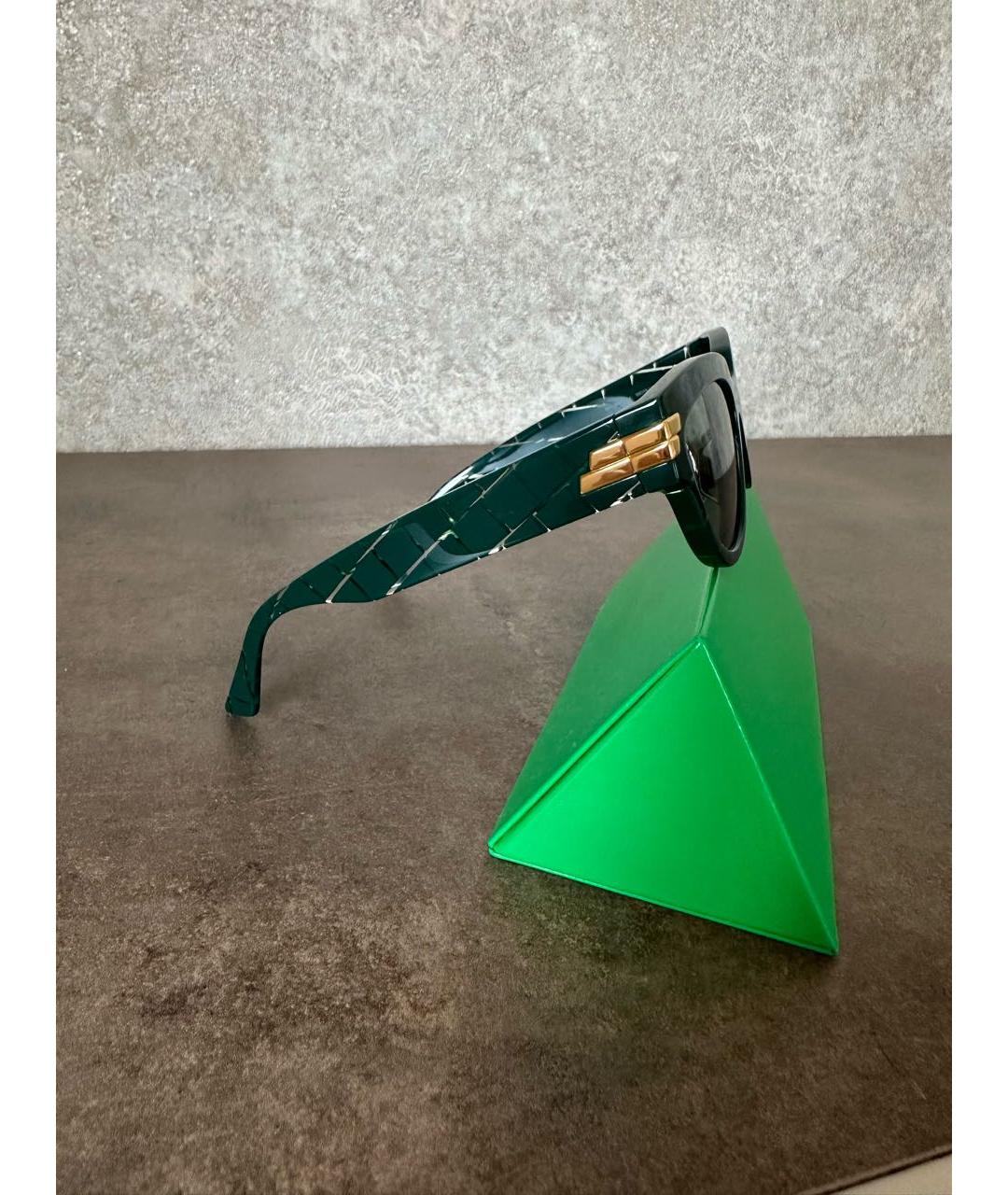BOTTEGA VENETA Зеленые пластиковые солнцезащитные очки, фото 3