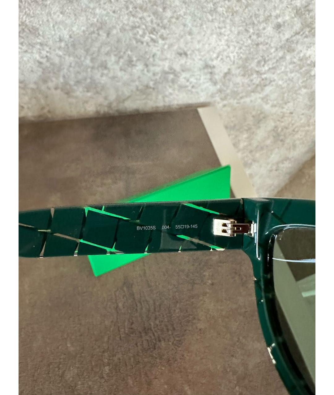 BOTTEGA VENETA Зеленые пластиковые солнцезащитные очки, фото 6