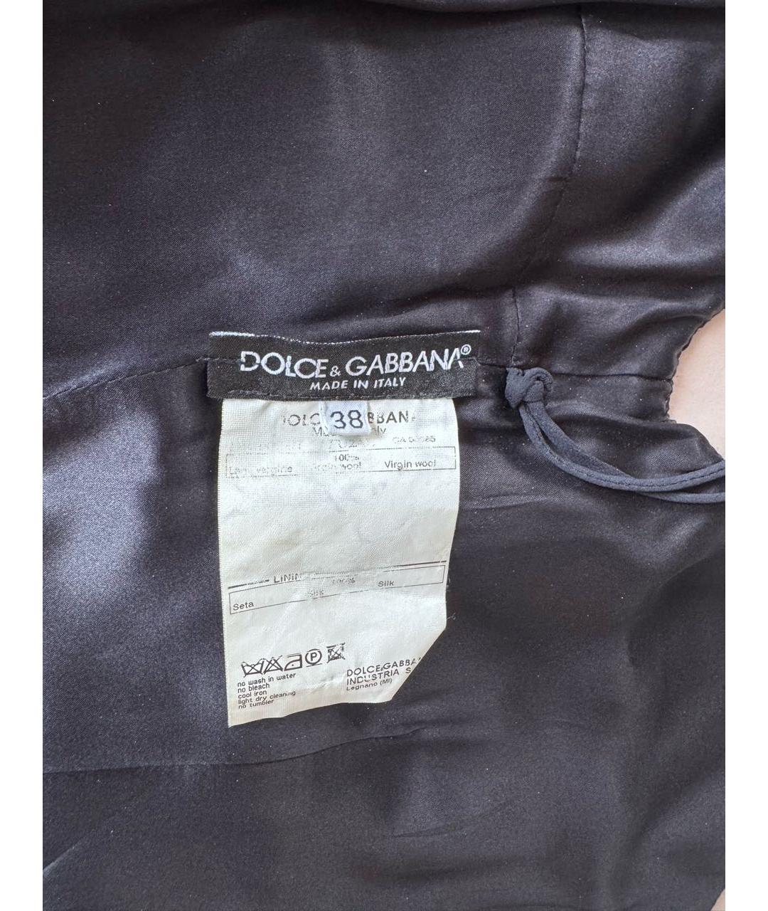 DOLCE&GABBANA Темно-синее шерстяное повседневное платье, фото 3