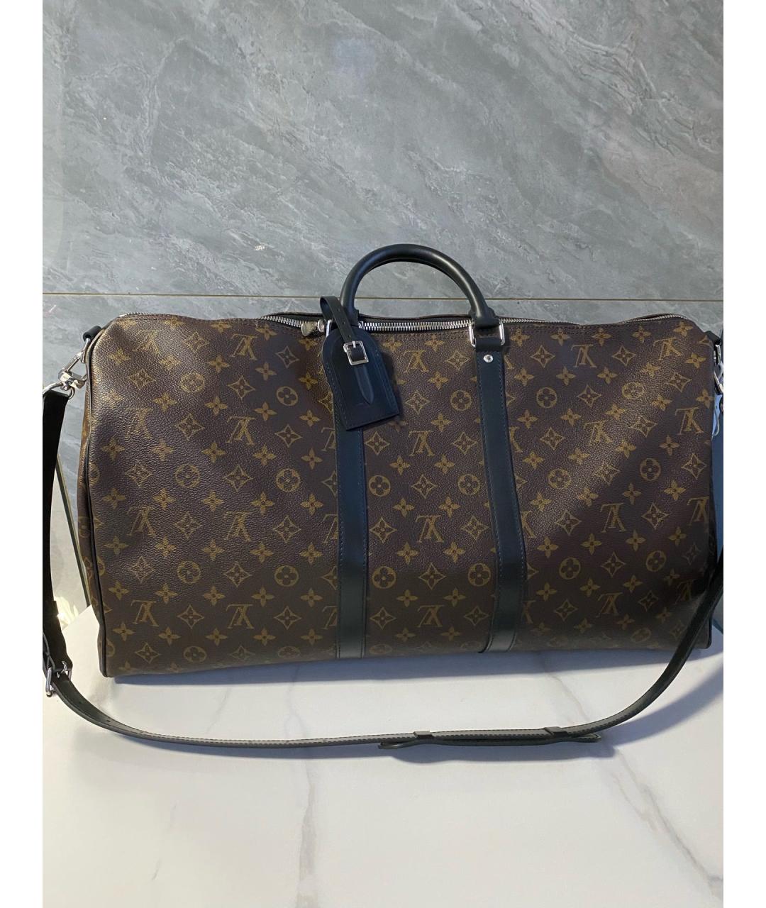 LOUIS VUITTON Коричневая дорожная/спортивная сумка, фото 9