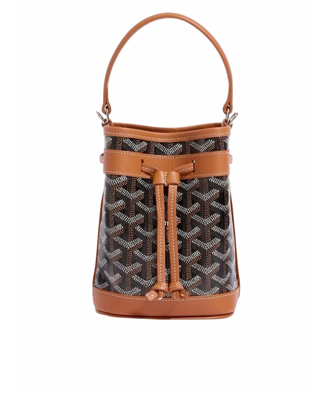 GOYARD Коричневая кожаная сумка через плечо, фото 1
