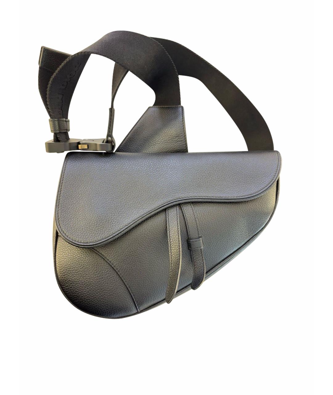 DIOR HOMME Черная кожаная сумка на плечо, фото 1