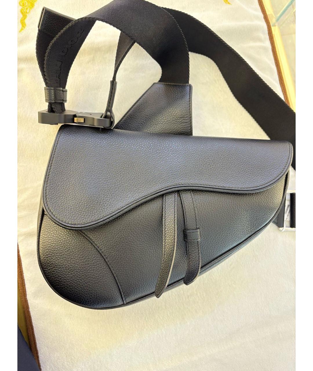 DIOR HOMME Черная кожаная сумка на плечо, фото 9