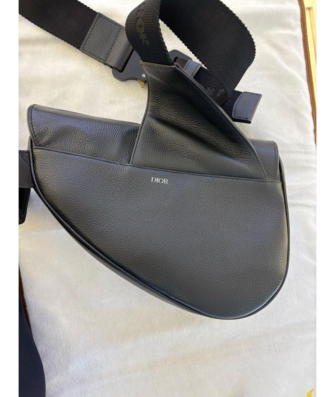 DIOR HOMME Черная кожаная сумка на плечо, фото 2