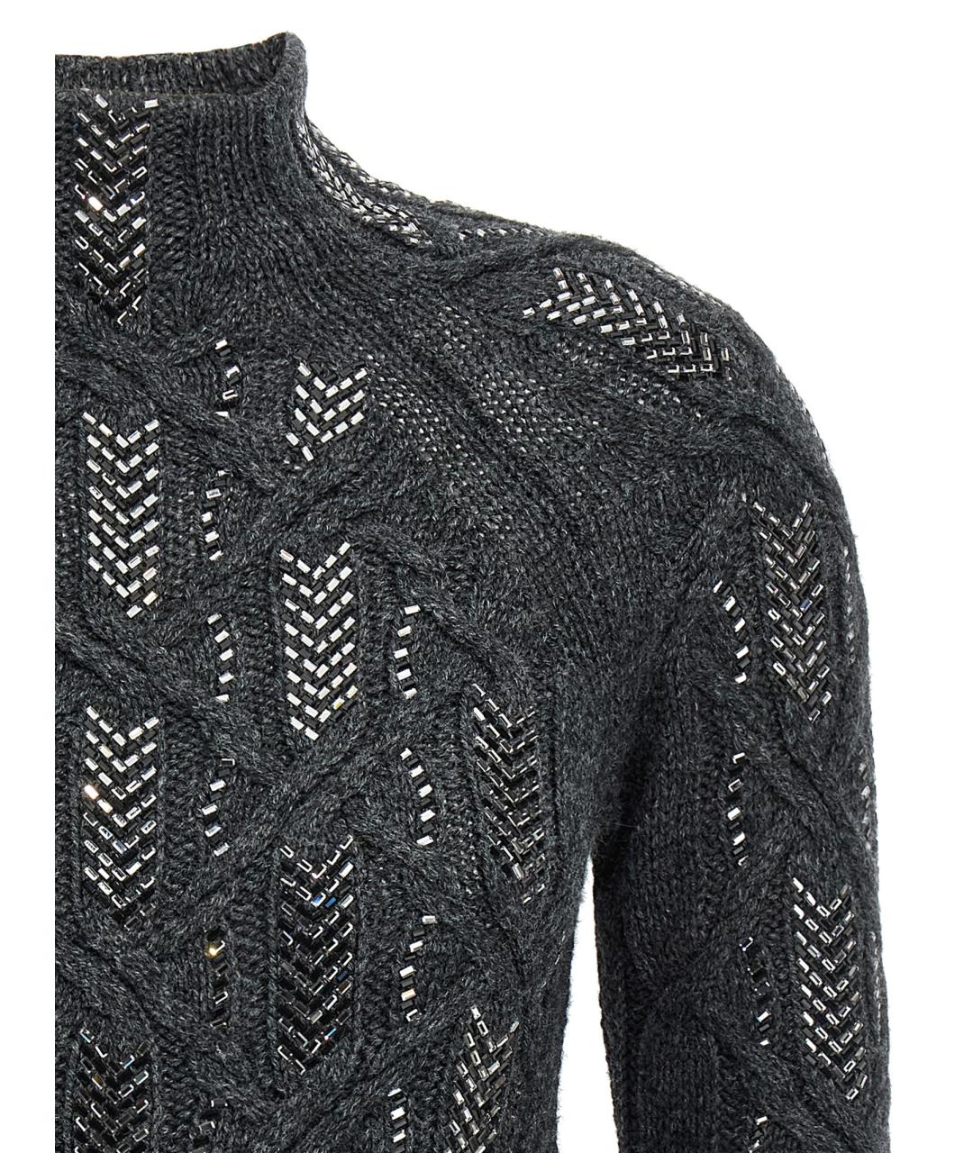ERMANNO SCERVINO Антрацитовый шерстяной кардиган, фото 2