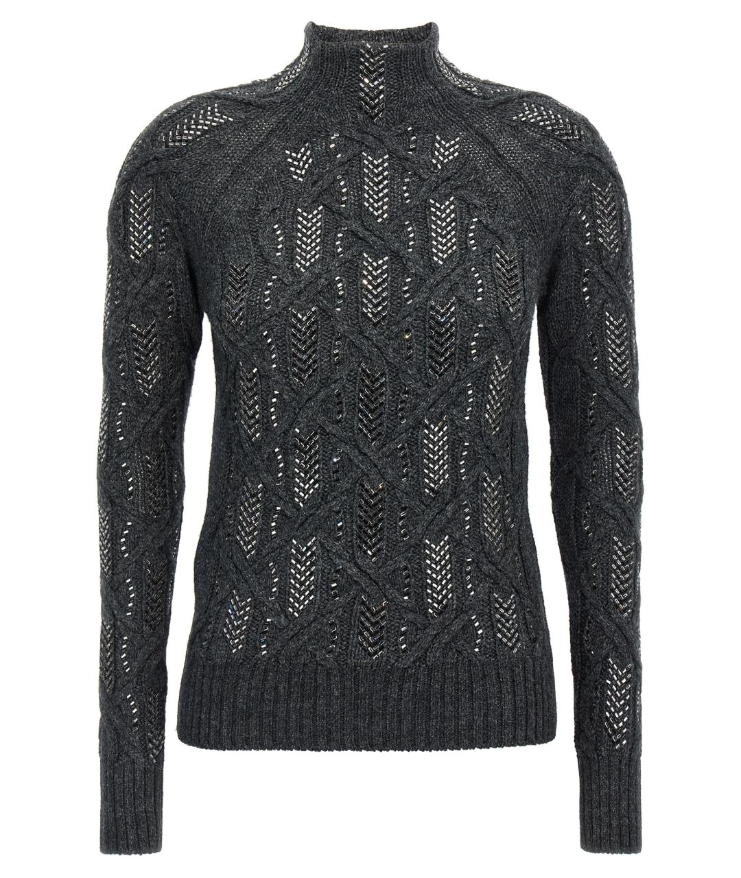ERMANNO SCERVINO Антрацитовый шерстяной кардиган, фото 1