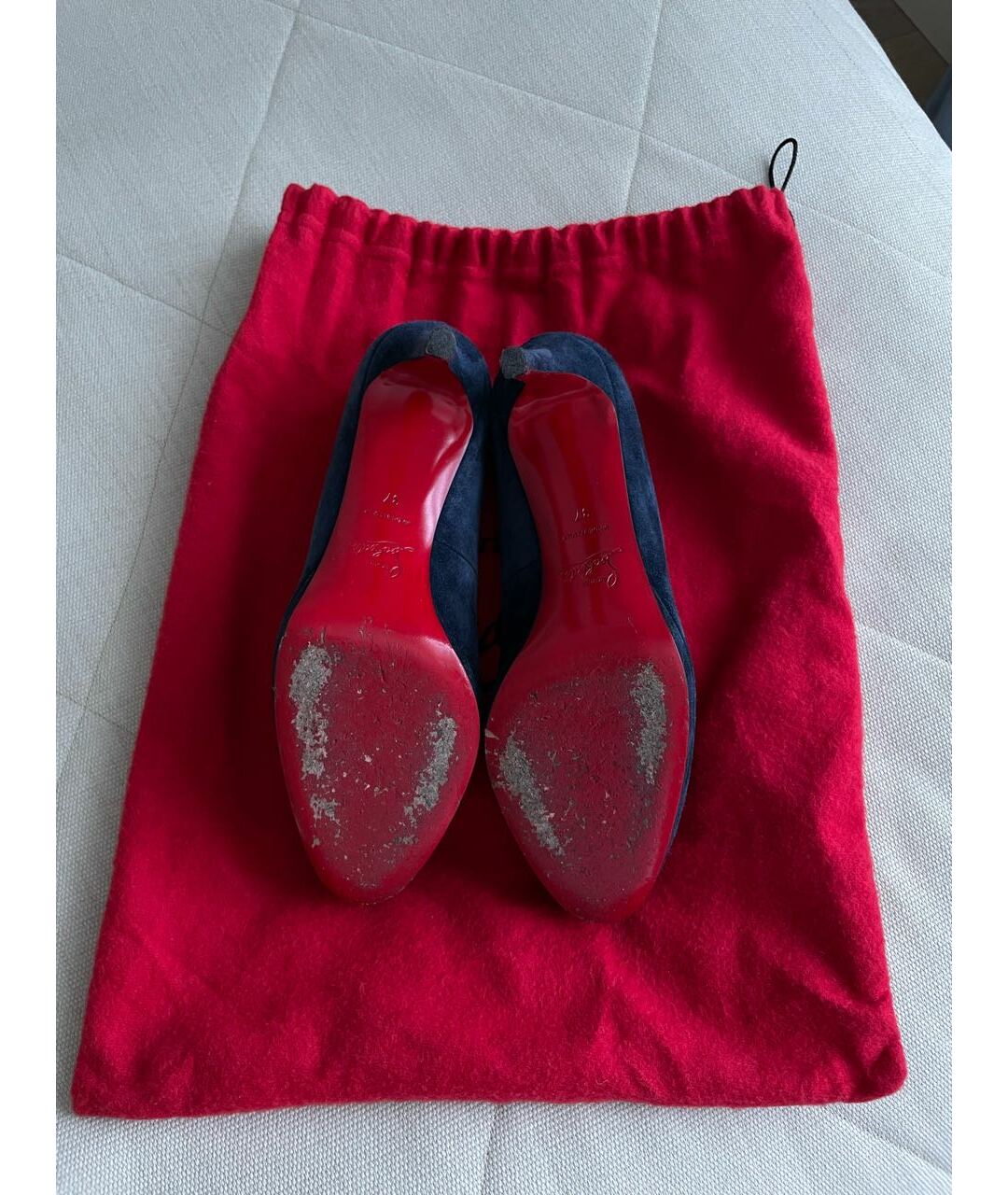 CHRISTIAN LOUBOUTIN Темно-синие замшевые туфли, фото 6