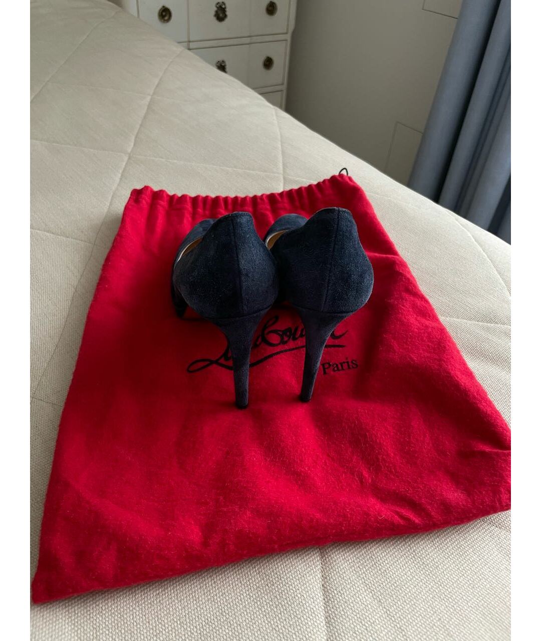 CHRISTIAN LOUBOUTIN Темно-синие замшевые туфли, фото 4